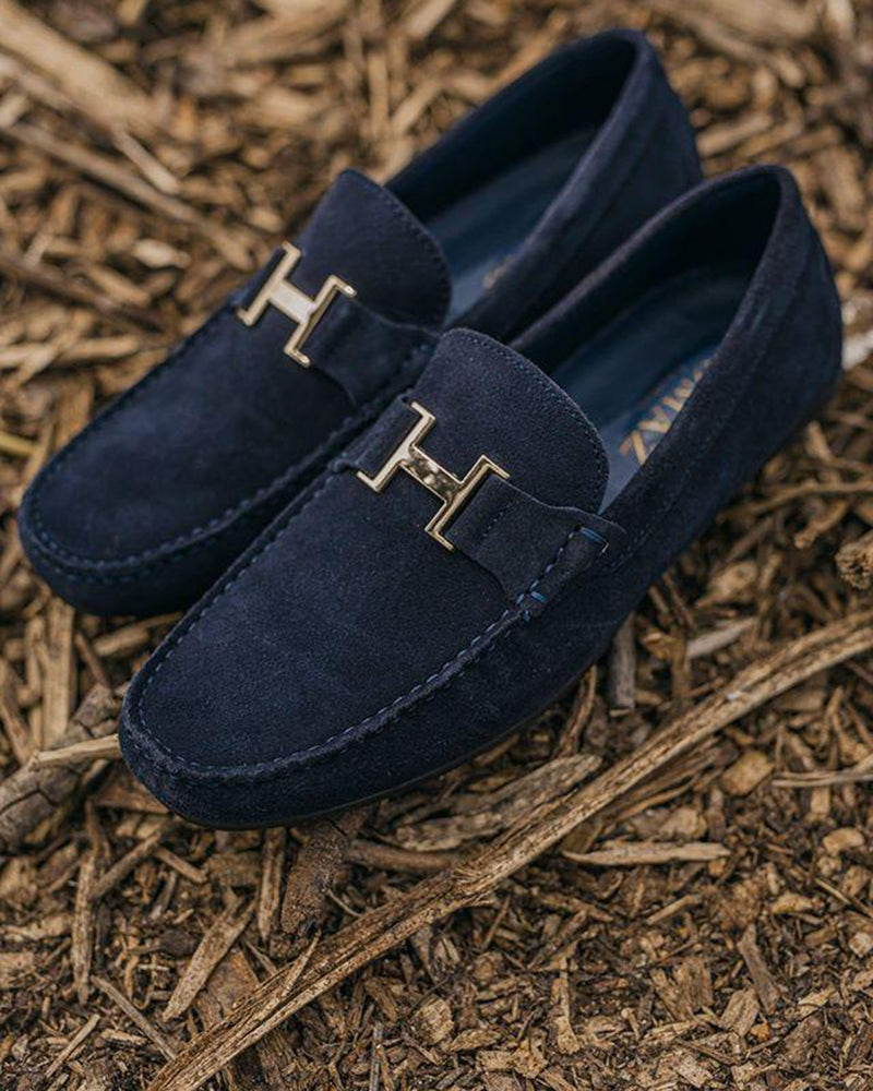 mens navy loafers sale