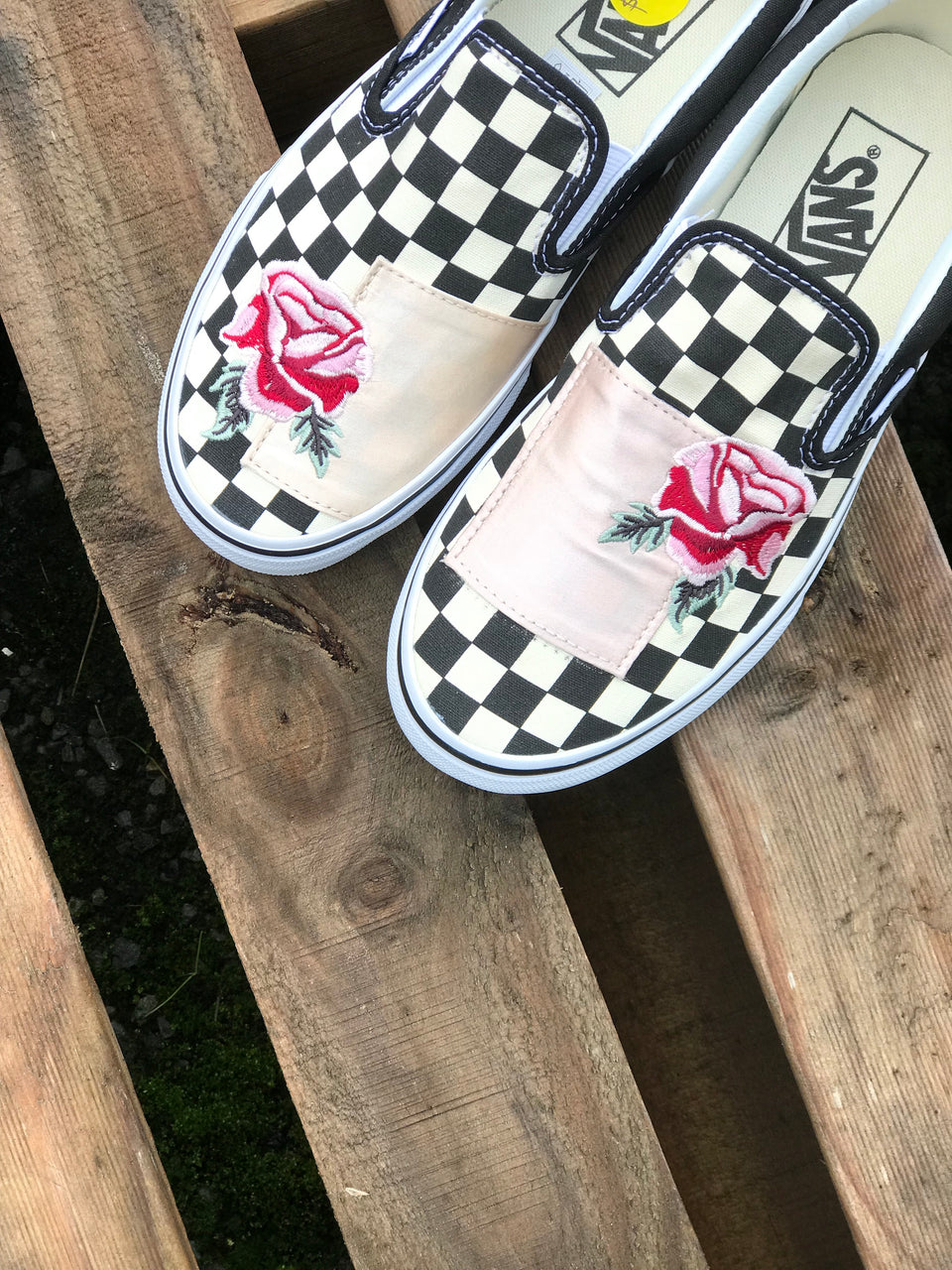 vans satin patchwork slip on