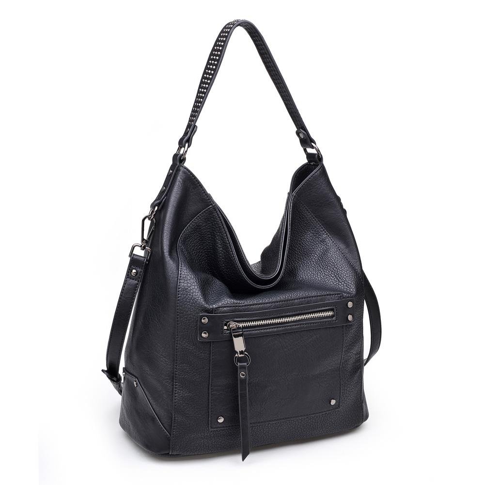 Cayson Stud Vegan Leather Tote Bag in Black - Dainty Hooligan