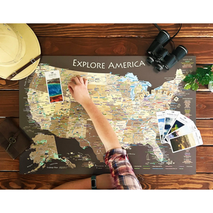 Explore America Map - National Parks Push Pin Travel Map - GeoJango Maps