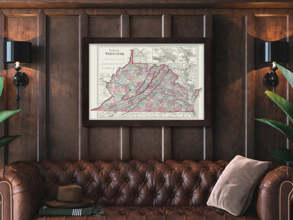 Vintage State of Virginia Map – GeoJango Maps