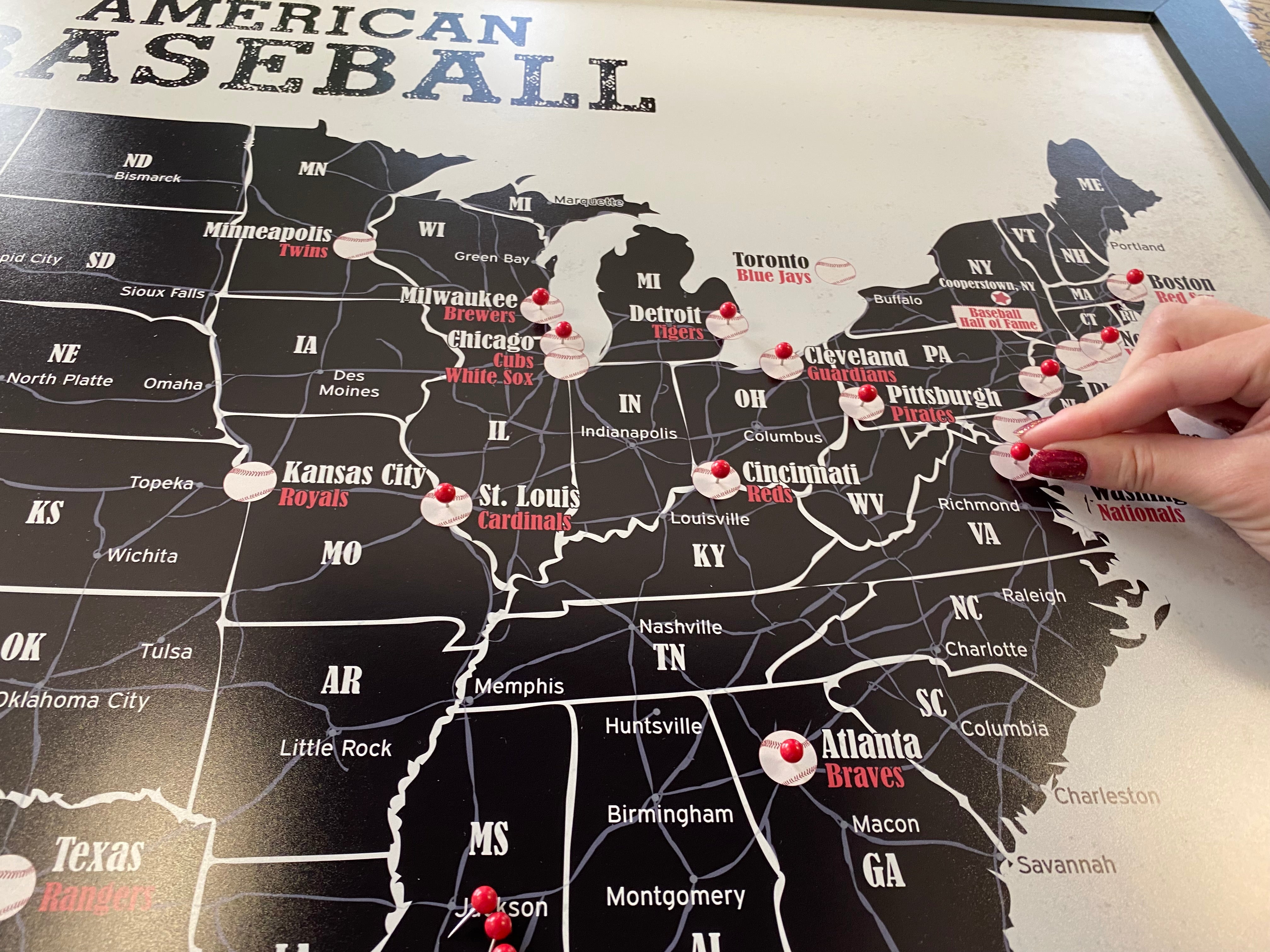 Major League Ballpark Baseball Map Poster