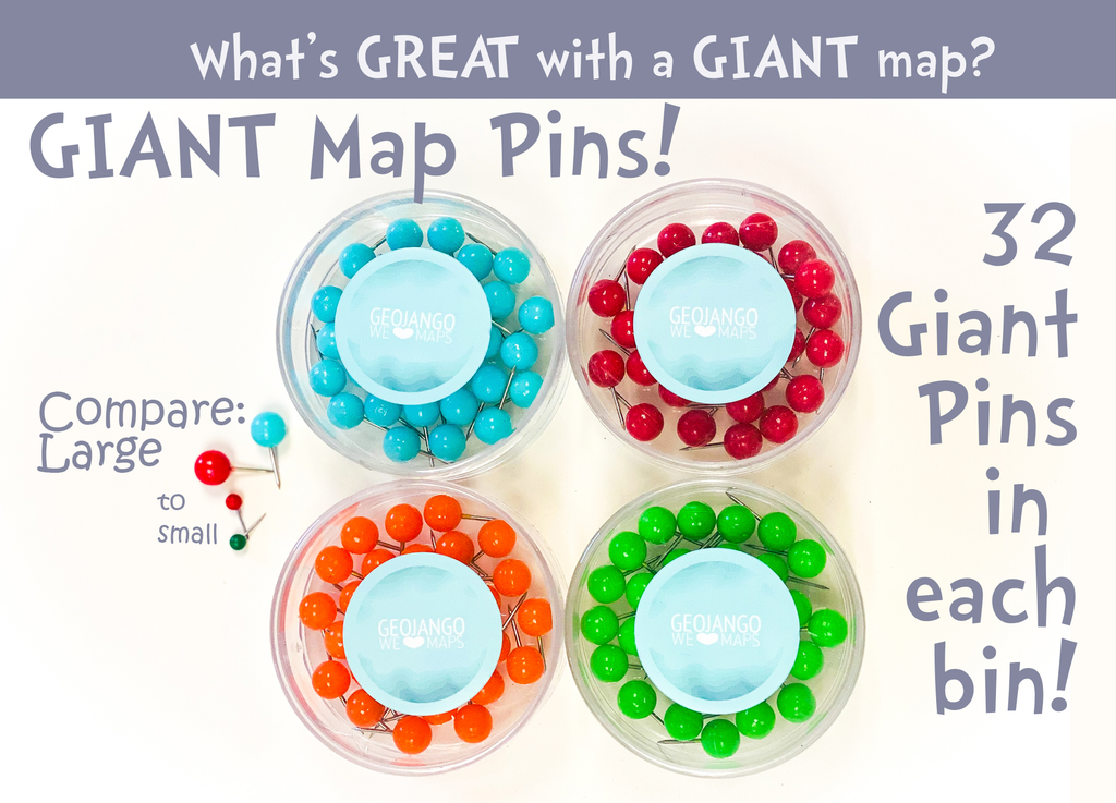 500 Multi-Colored Map Pins