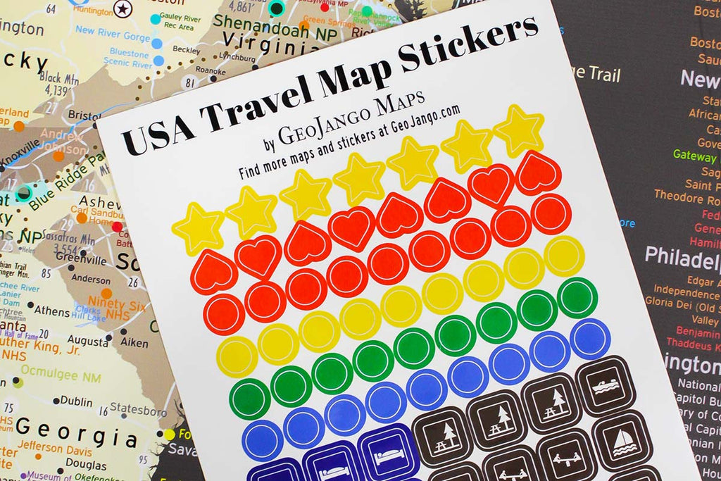 Map Gem Stickers – GeoJango Maps