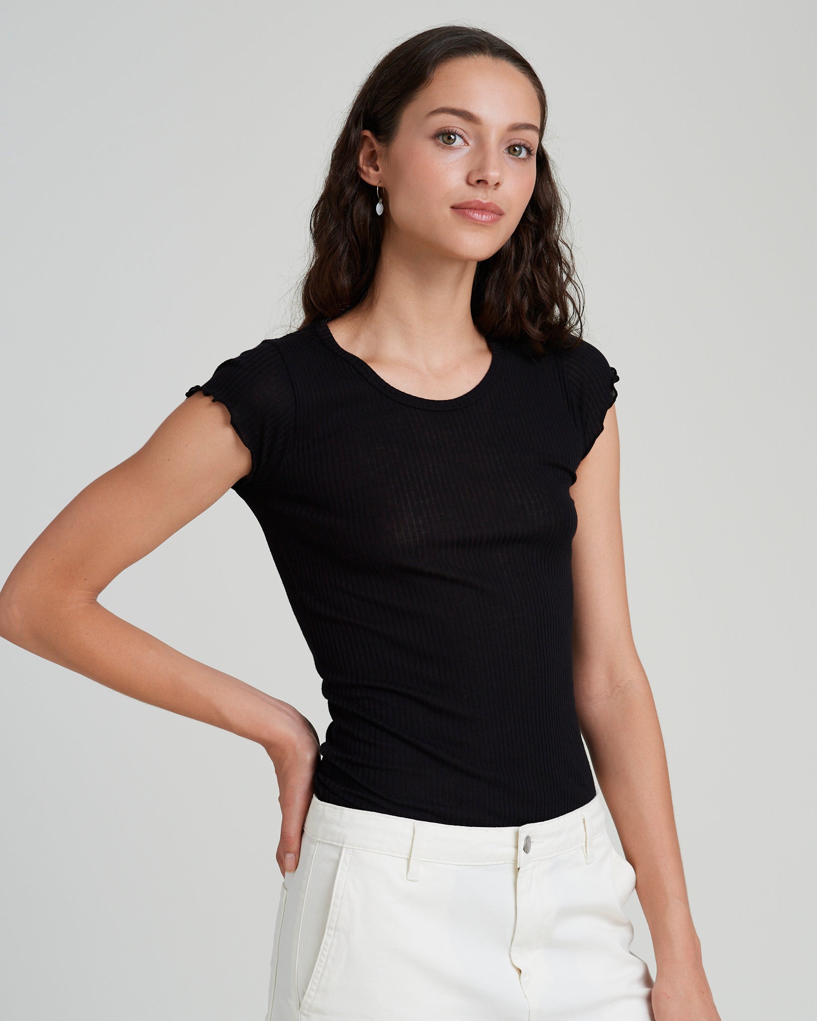 Lauren rib tee - Black