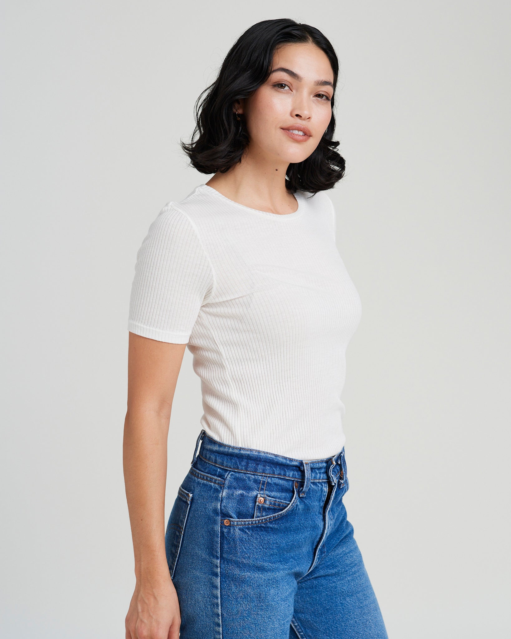 Rampling rib tee - Creme