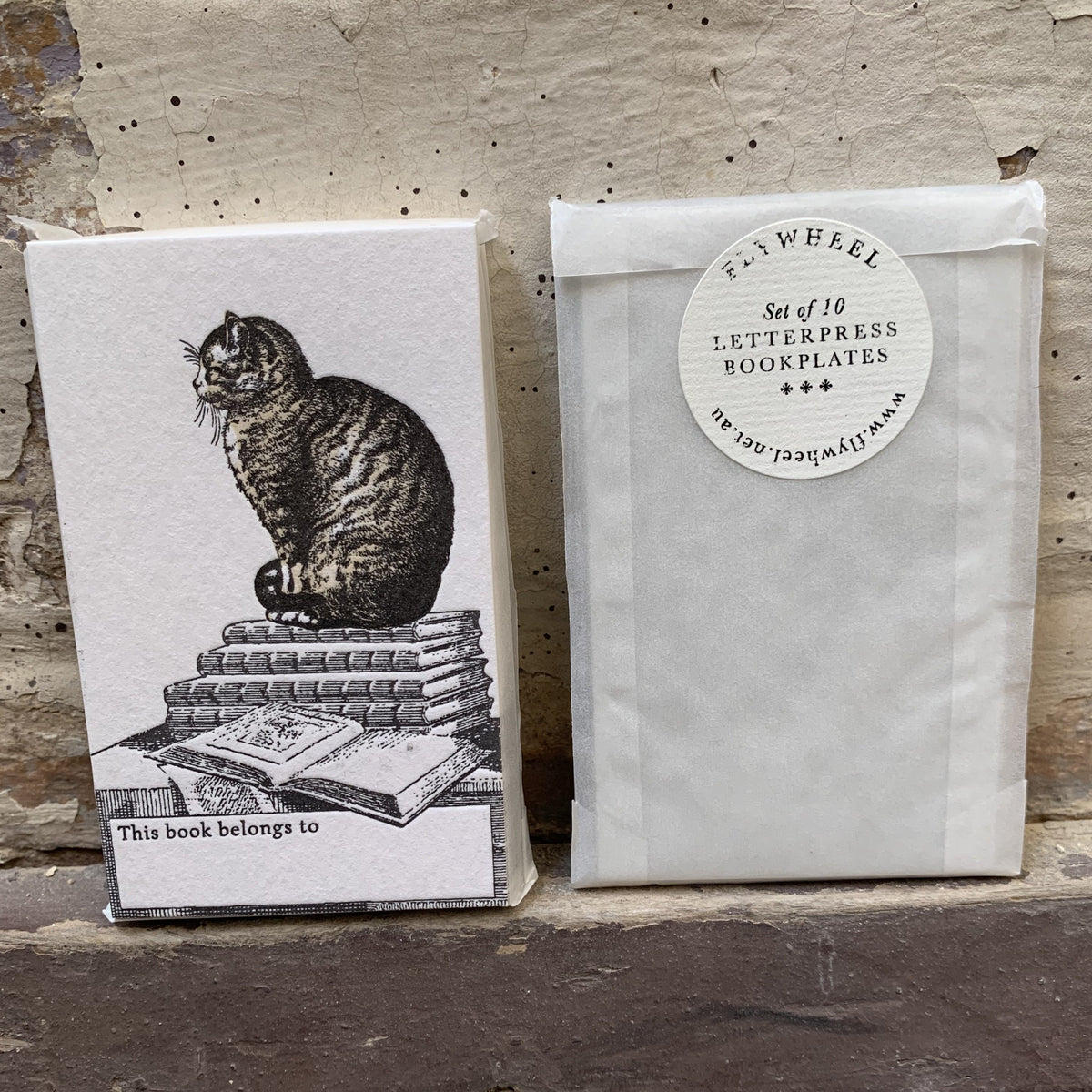Letterpress Bookplates - Cat - SB Libris