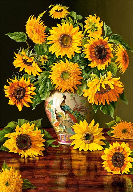 sunflower and rose on cross