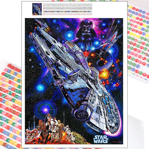 Illustration Millenium Falcon Star Wars Diamond Painting 