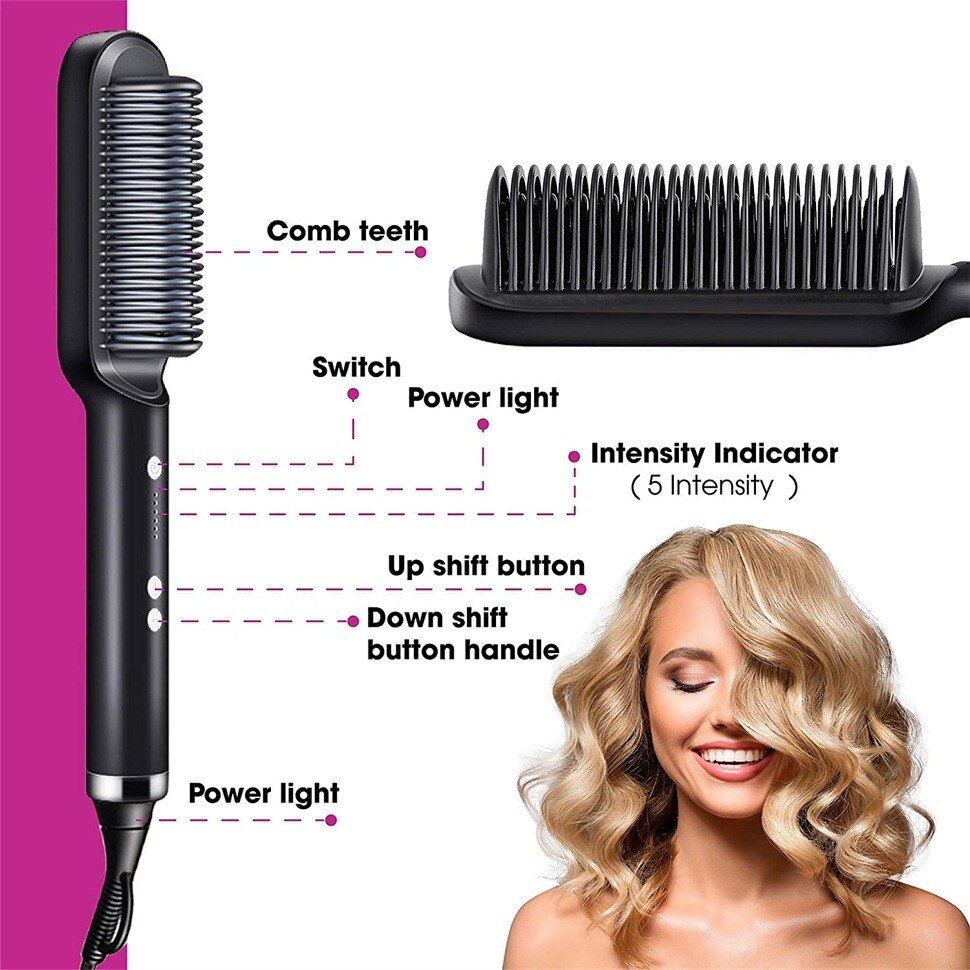 Hair Straightening Comb Brush – Stiylo