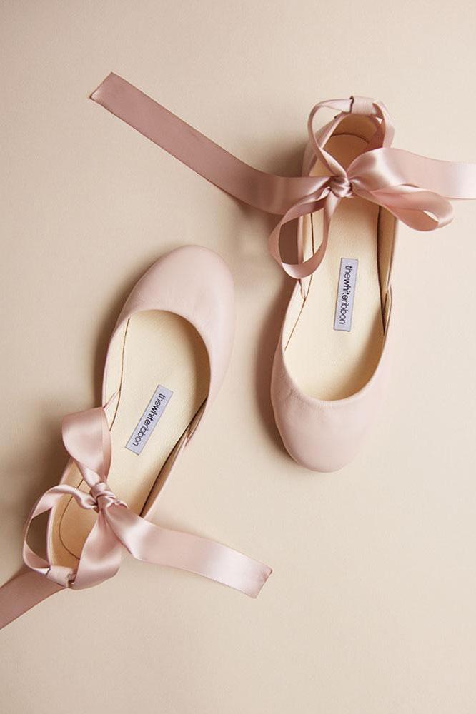 Nachhaltige Leder Ballerinas In Blush Noni Brautmode Accessoires