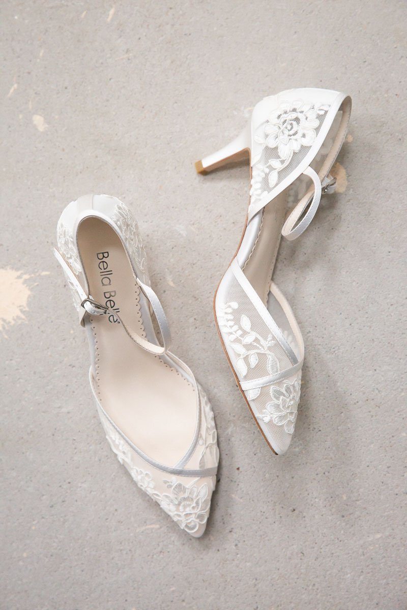 Braut-Kitten Heels mit Vintage-Spitze - Candice Ivory