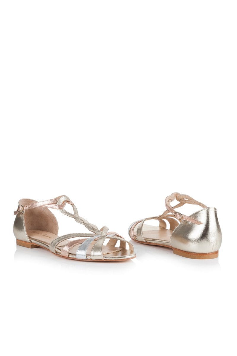 Sandals in gold, silver and rose gold metallic - Luna Outlet