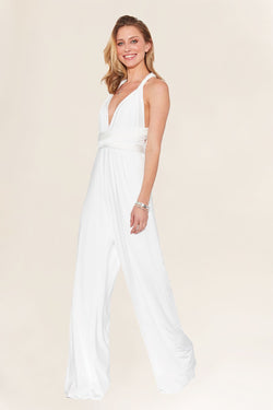 ivory jumpsuit with cape