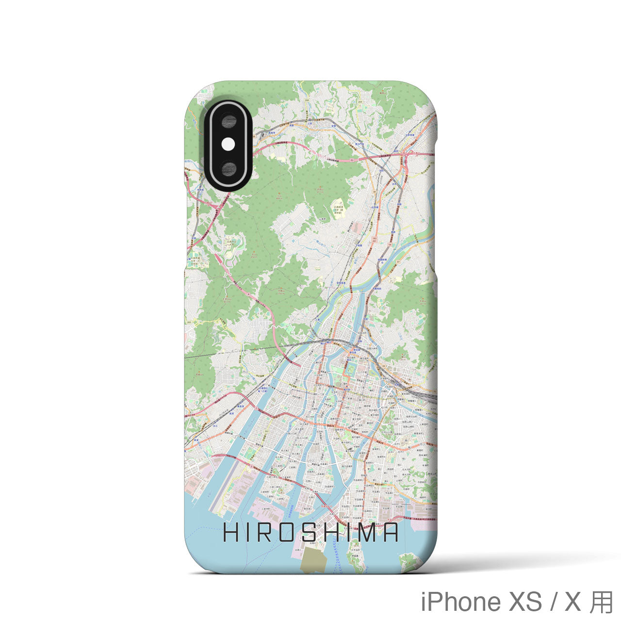 【広島】地図柄iPhoneケース（バックカバータイプ・ナチュラル）
