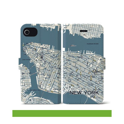 ニューヨーク イラスト 地図柄iphoneケース 手帳両面タイプ ブライト 全国送料無料 Crossfield