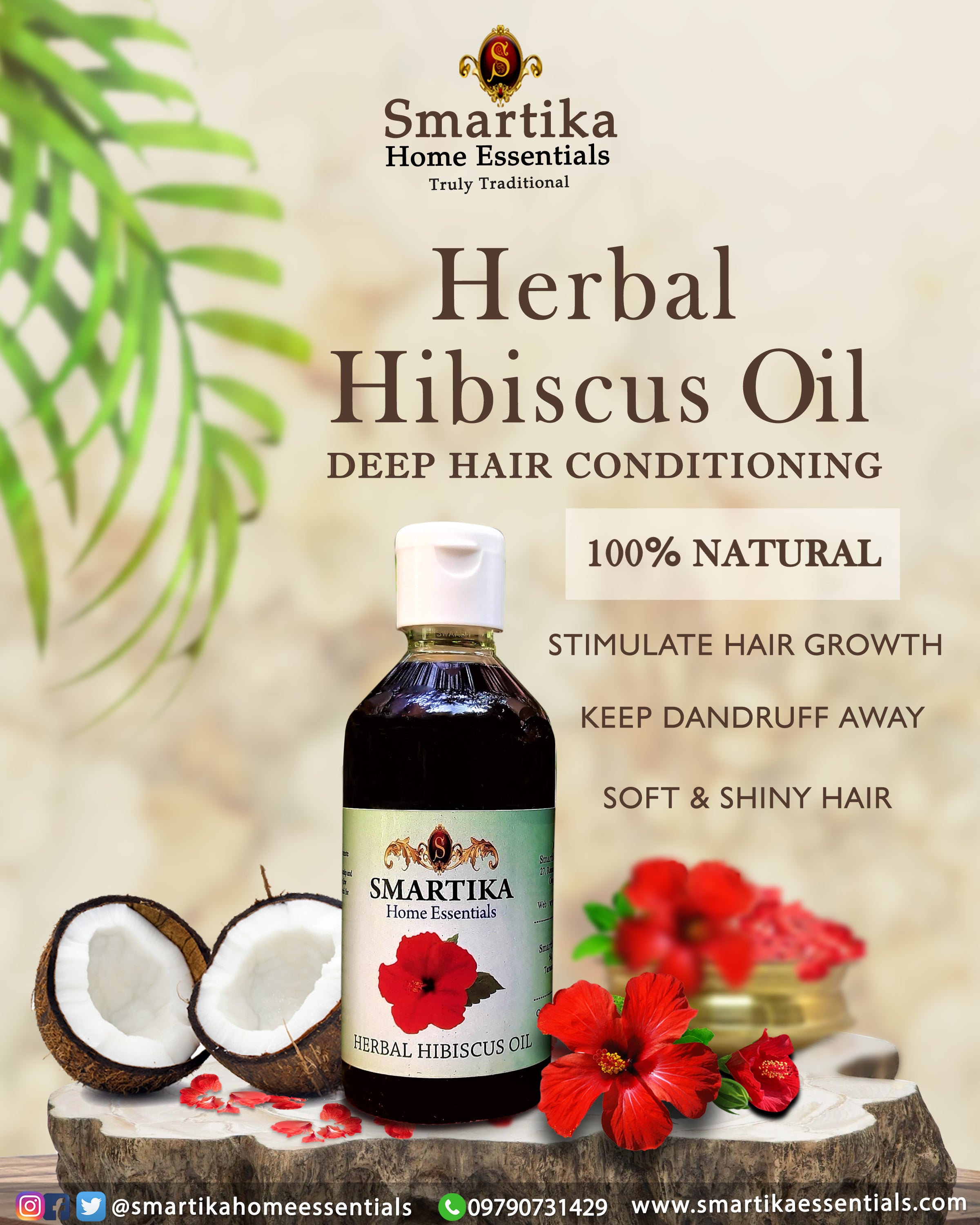 Herbal Hibiscus Hair Oil  Smartika Home Essentials