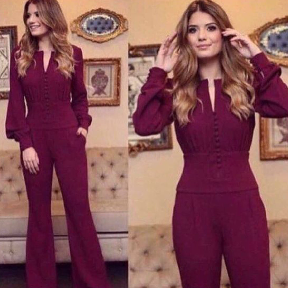 red prom jumpsuit