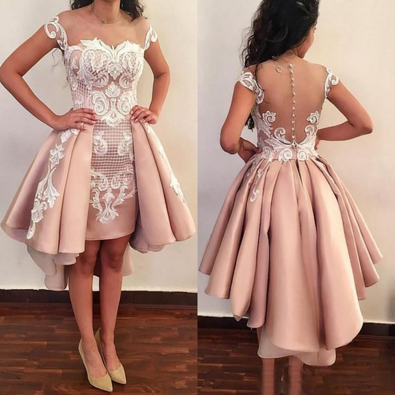 short prom dress with detachable train