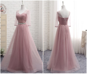 blush pink dress wedding guest