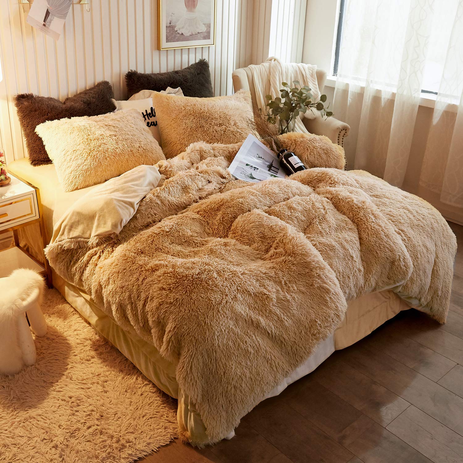 Luxury Fluffy 4 Pieces Bedding Set Cy Home Collections