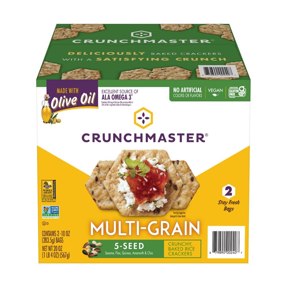 Crunchmaster 5 Seed Multi-Grain Cracker with Olive Oil (10 oz., 2 pk.) (Pack of 2)