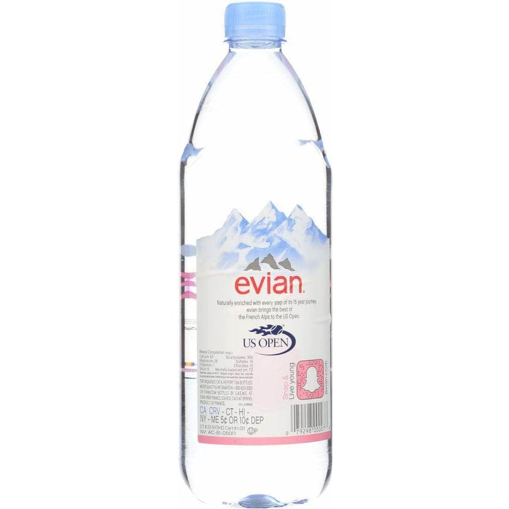 Evian Natural Spring Water PET Loose, 1 lt (Case of 4)