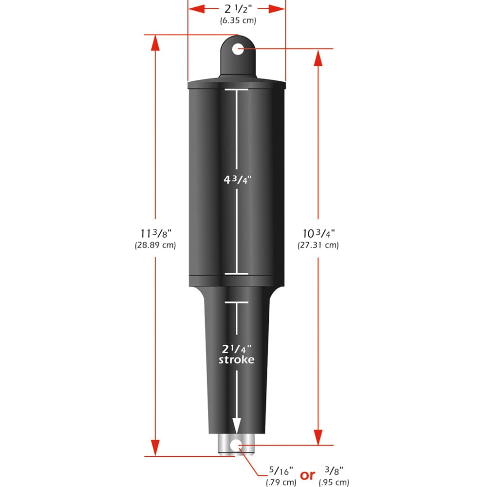 Lenco 101XD Extreme Duty Actuator - 12V - 2-1/ 4" Stroke - 5/ 16" Hardware