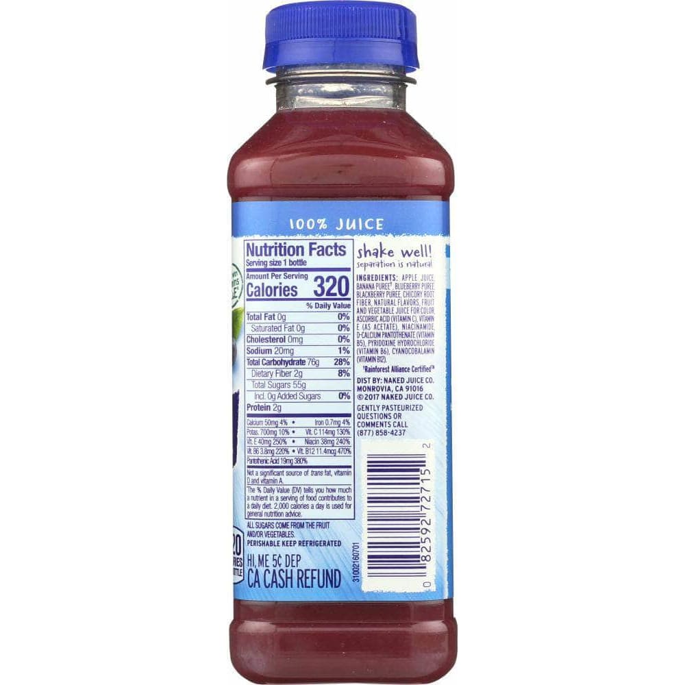 Naked Blue Machine 100% Juice Smoothie, 15.2 oz (Case of 4