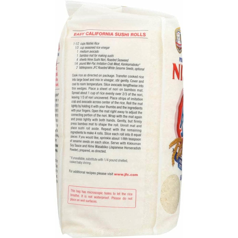 Arroz para Sushi, Nishiki Premium Grade Rice, 5 lb