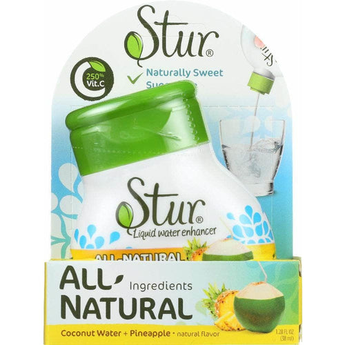 Stur Liquid Water Enhancer Coconut Water Plus Pineapple, 1.28 Oz (Case of  4)
