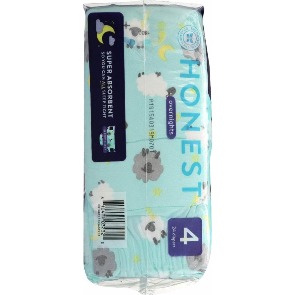 THE HONEST COMPANY Sleepy Sheep Overnight Diapers Size 4, 24 pk