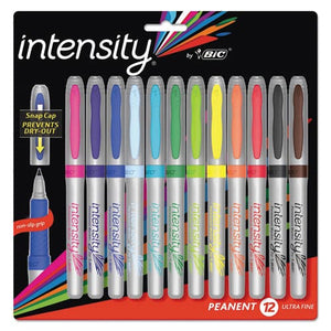 BIC Intensity Permanent Marker, Ultra Fine and Fine Tip, Assorted