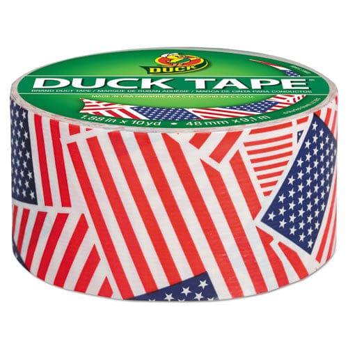 Duck® Colored Duct Tape, 3 Core, 1.88 x 10 yds, Red/White/Blue US Flag