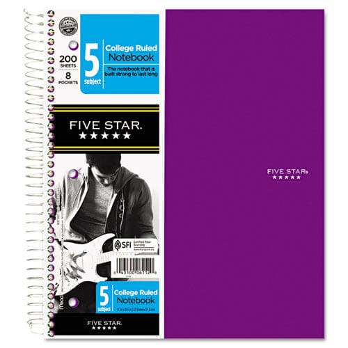 Five Star FLEX Notebook, 5 Subjects, Medium/College Rule, Randomly Assorted  Cover Colors, 11 x 8.5, 150 Sheets (865916)