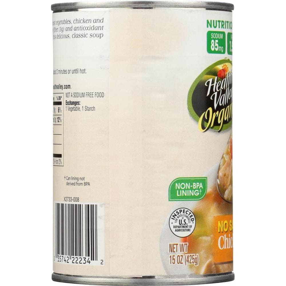 Health Valley Organic Soup, No Salt Added, Chicken Rice - 15 oz