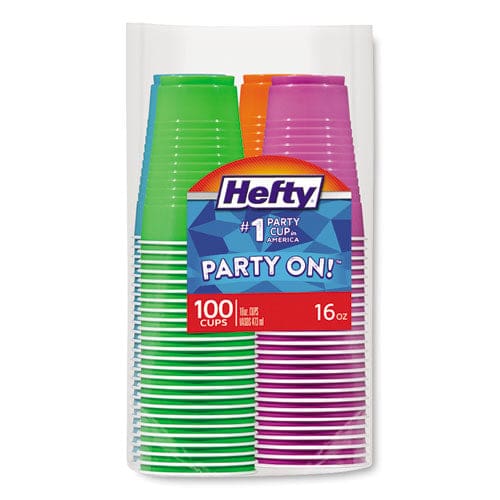 Hefty Party On Disposable Plastic Cups, Red, 18  