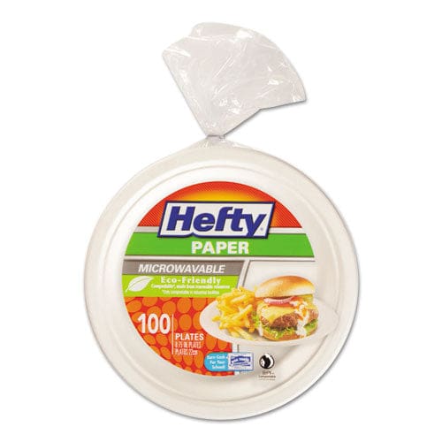 Hefty® ECOSAVE Tableware, Plate, Bagasse, 6.75 dia, White, 30/Pack