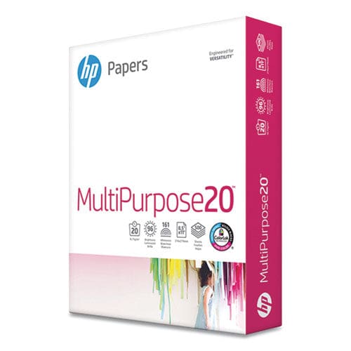 HP Papers MultiPurpose20 Paper, 96 Bright, 20 lb Bond Weight, 8.5 x 11,  White, 500 Sheets/Ream, 10 Reams/Carton