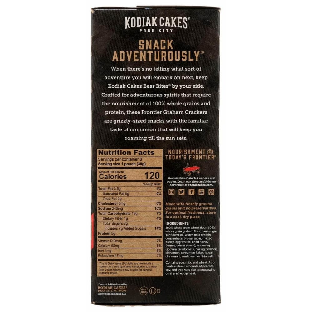 Kodiak Bear Bites Cinnamon Graham Crackers 8Pk, 8.47 Oz (Case of 3)