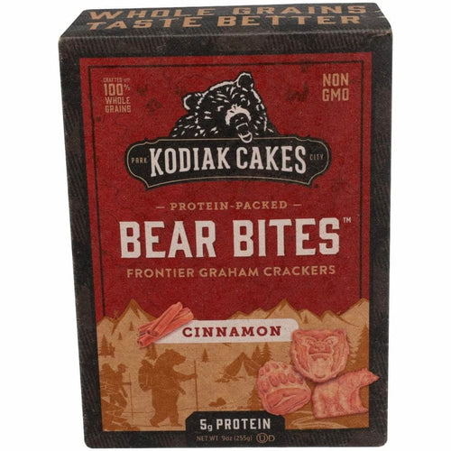 KODIAK Bear Bites Cinnamon Graham Crackers, 9 oz (Case of 3