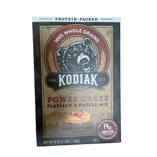 Kodiak Cakes Power Cakes Protein Pancake Mix & Waffle - 100% Whole Grain -  Chocolate Chip (Pack of 6) -