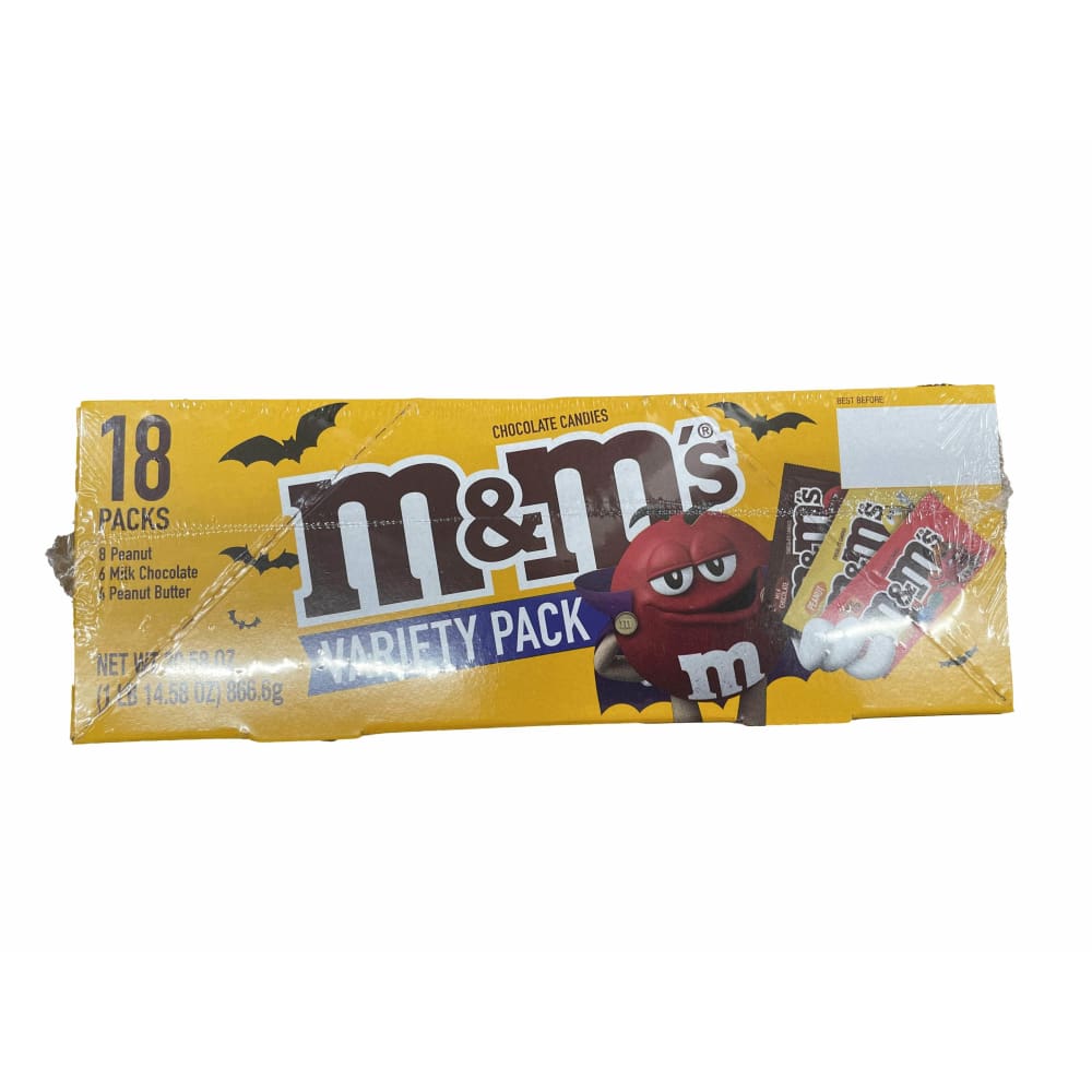 M&M'S Peanut, Peanut Butter & Milk Chocolate Variety Pack Full Size Milk Chocolate  Candy Assortment, 30.58 oz, 18 ct