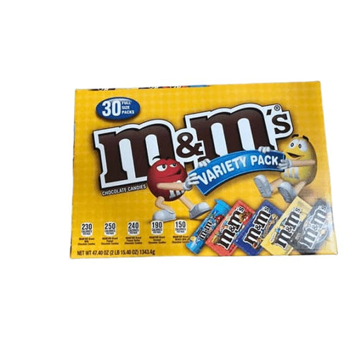 M&M's Milk Chocolate Candy Variety Box - 30 Ct Assorted Bulk Candy Box