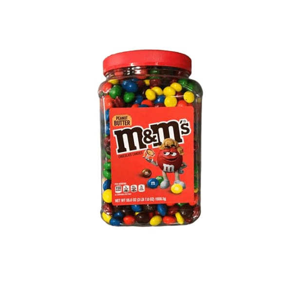 M&M's Chocolate Candy, Peanut Butter, 55 oz Jar