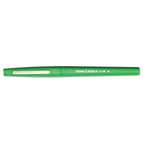 Point Guard Flair Felt Tip Porous Point Pen, Stick, Medium 0.7 Mm, Green  Ink, Green Barrel, Dozen