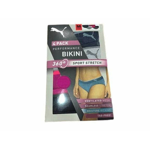 New- Women PUMA 4 pack Performance Bikini 360° Sport Stretch Underwear  Small 888435406150