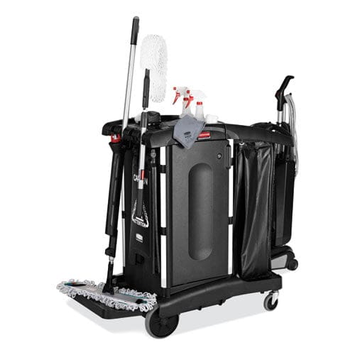 Rubbermaid High-Security Healthcare Cleaning Cart - Black