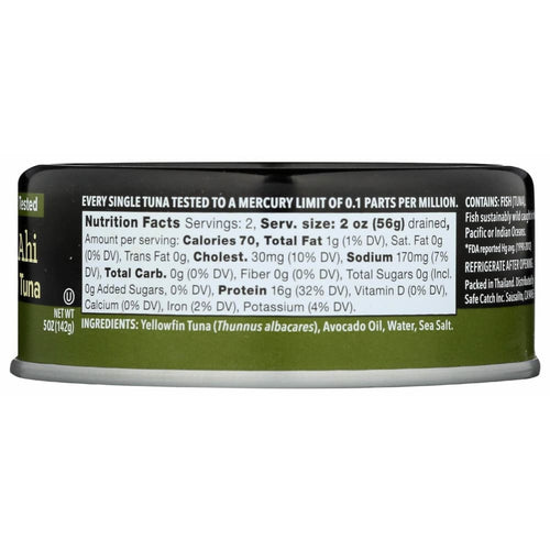 Safe Catch Ahi Wild Yellowfin Tuna in Avocado Oil - 5 oz