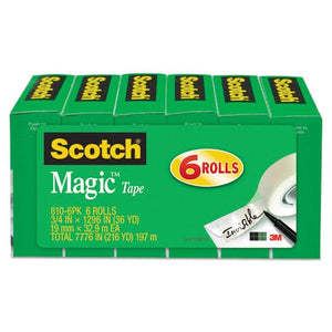 Scotch® Magic™ Tape, Value Pack, 19 mm x 33 m, 8 Rolls/Pack